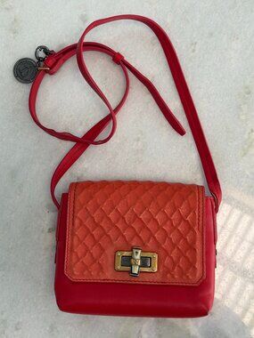 Lanvin Red Quilted Leather Crossbody Bag